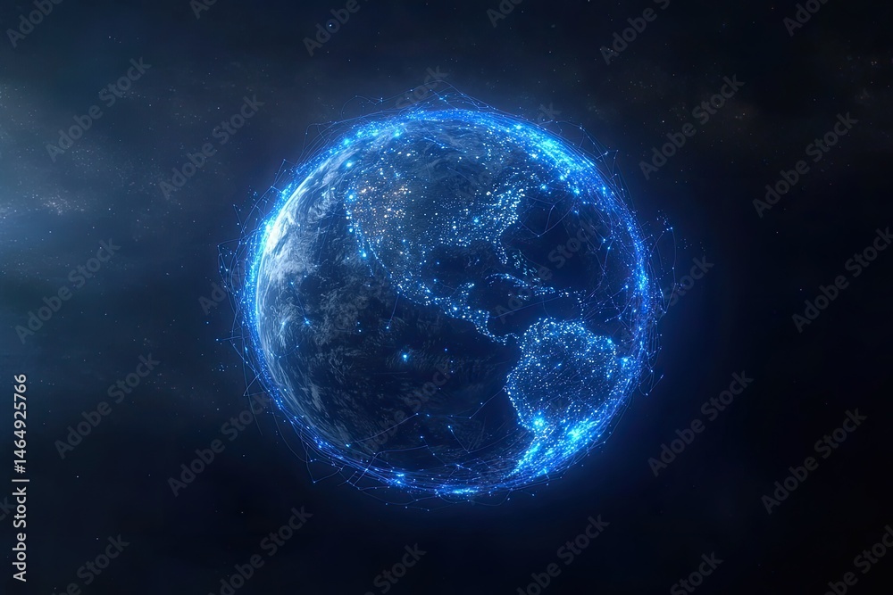 Obraz premium Global network connecting the Earth