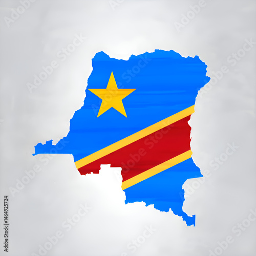 Democratic Republic of the Congo flag map