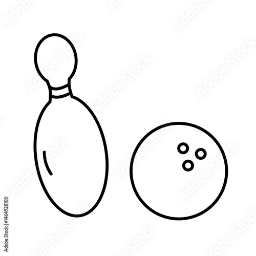 bowling ball and pins icons vector