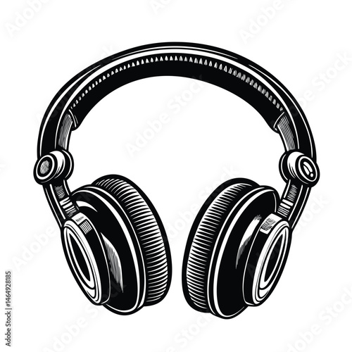 headphones isolated vector art silhouette
