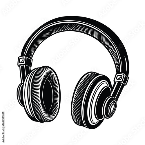 headphones isolated vector art silhouette
