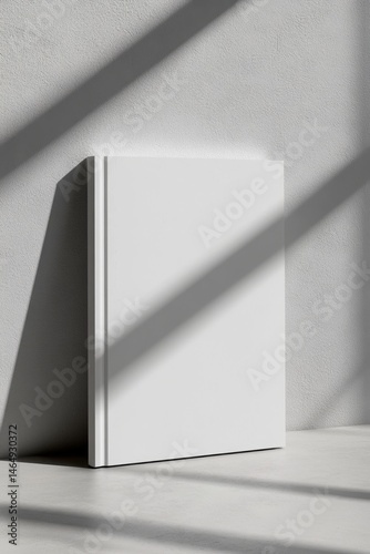 White Book Cover Mockup Leaning Against Wall