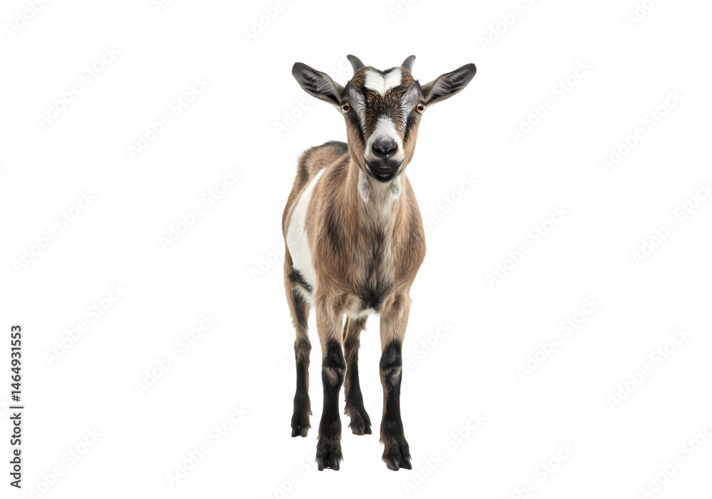 Fototapeta premium Adorable Goat HighResolution Image of a Young Goat isolated on white background