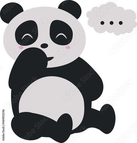 Cute Panda Bear. Kawaii panda vector illustration.
