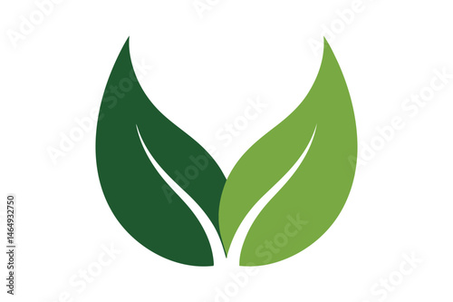Green leaves logo design for nature and environment