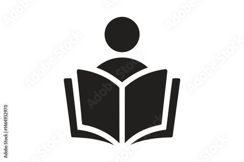 Person reading book education learning knowledge icon