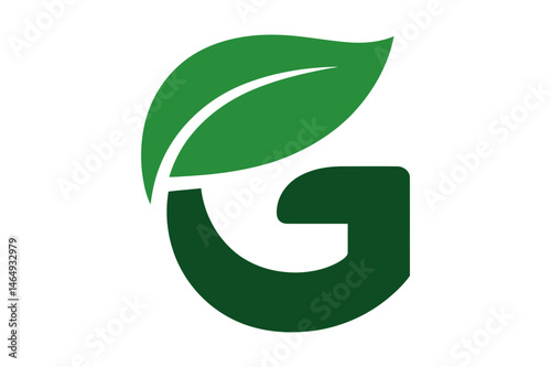 Green leaf letter g logo design eco friendly brand