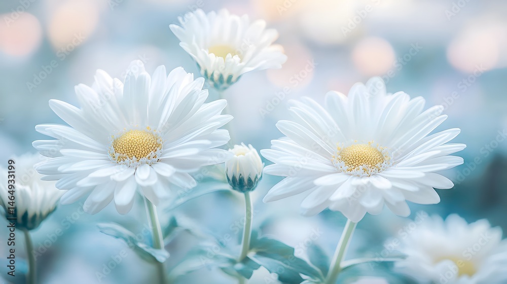 Fototapeta premium Soft White Daisies in a Dreamy Garden