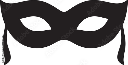 Stylish Masquerade Mask Silhouette Icon
