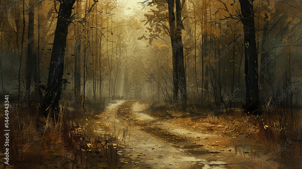 Obraz premium Autumnal forest path