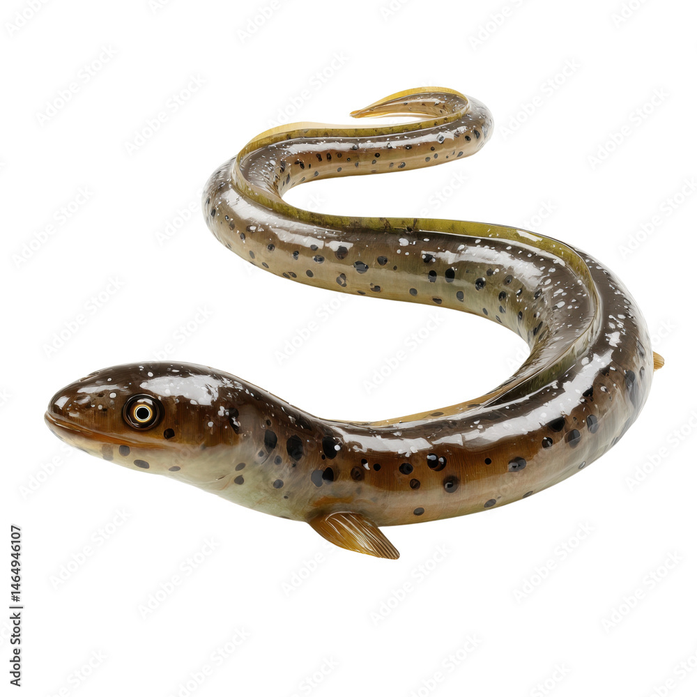 Naklejka premium Striking Eel with Unique Spot Pattern with Transparent Background