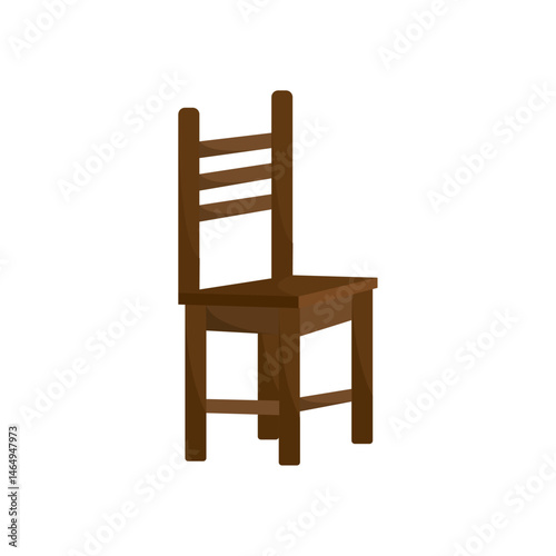 Simple rural wooden chair. Vector
