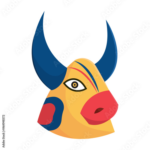 Carnival bull face mask. Vector