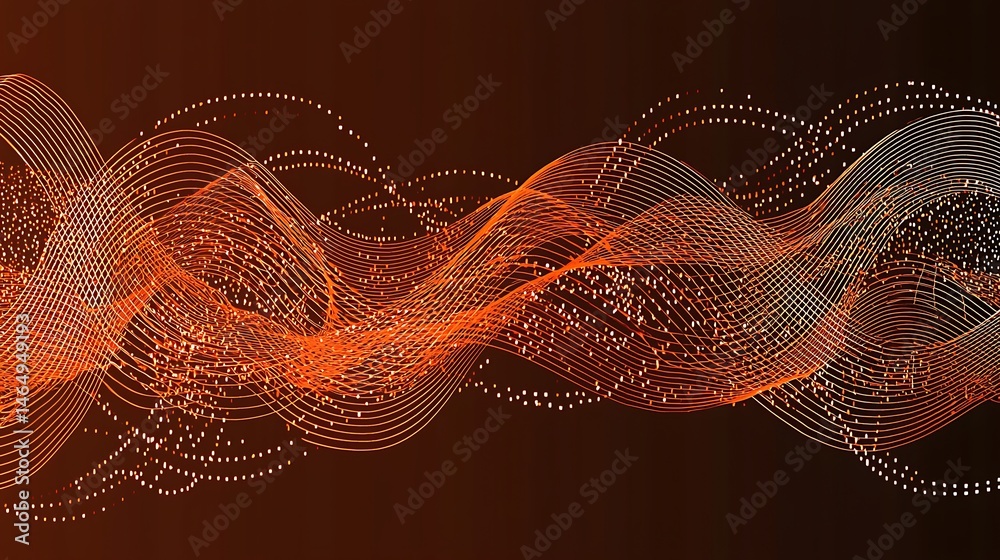 Contemporary orange backdrop with dynamic curving wave lines and subtle 3D depth
