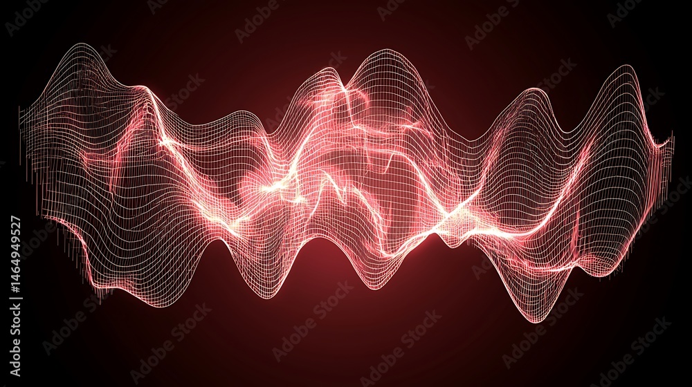 Clean red backdrop with smooth, flowing curves and subtle depth elements creating a modern minimalist aesthetic