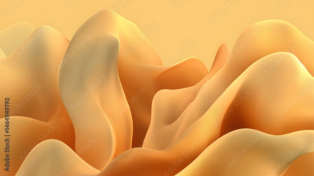 Bright yellow background with luminous, abstract wave shapes gently flowing across, creating an energetic and modern visual