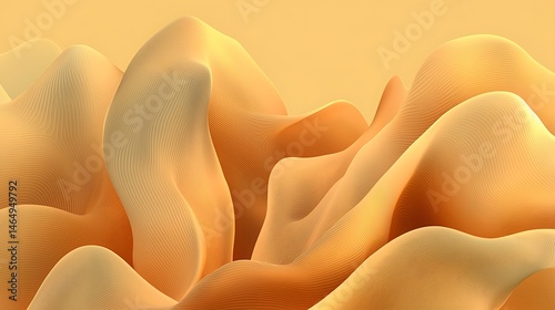Obraz na płótnie Bright yellow background with luminous, abstract wave shapes gently flowing across, creating an energetic and modern visual w salonie