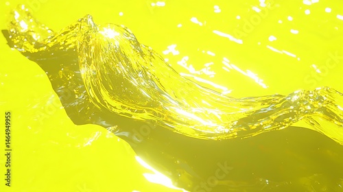 Obraz na płótnie Bright yellow background with luminous, abstract wave shapes gently flowing across, creating an energetic and modern visual w salonie