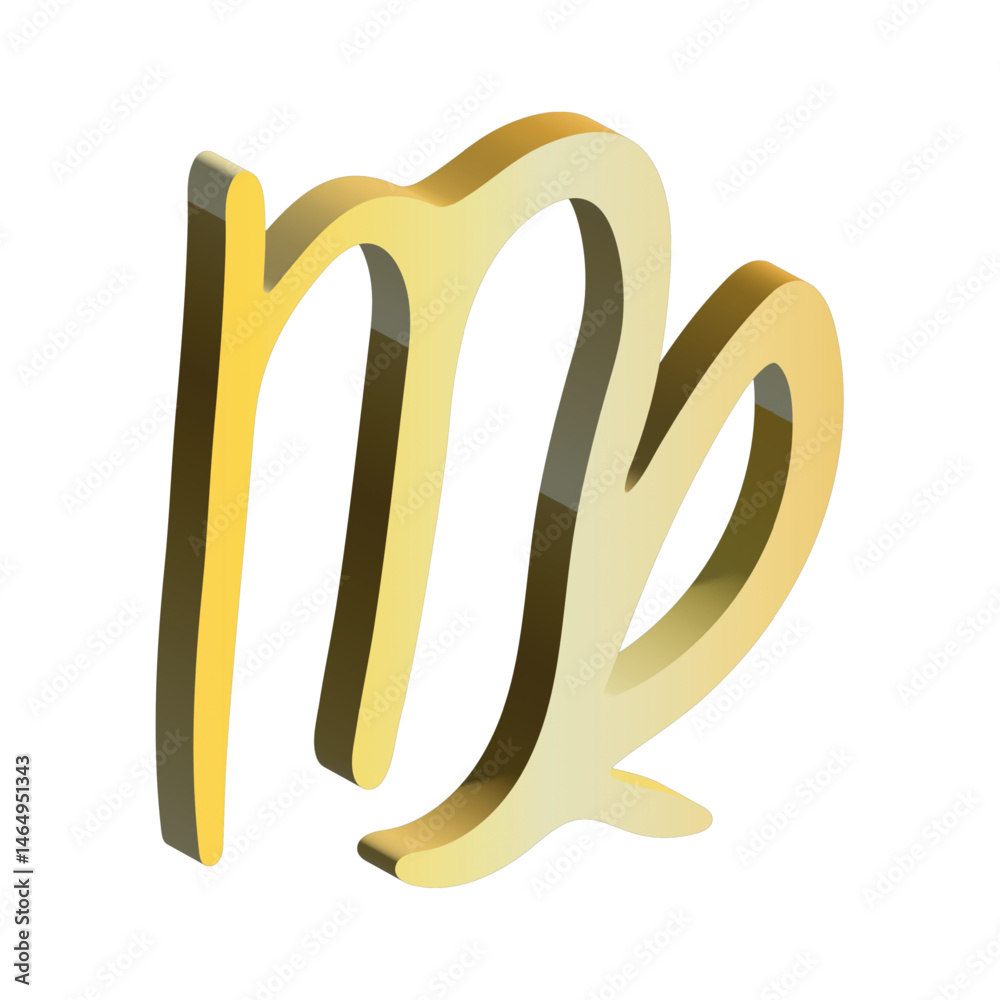 Obraz premium 3d virgo zodiac sign Esoteric symbol Astrology clipart Element for design