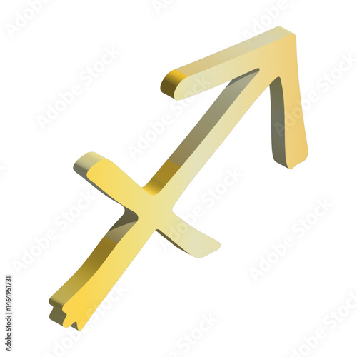 3d sagittarius zodiac sign Esoteric symbol Astrology clipart Element for design