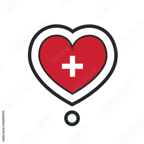 Heart shape with the flag of Switzerland. Vector
