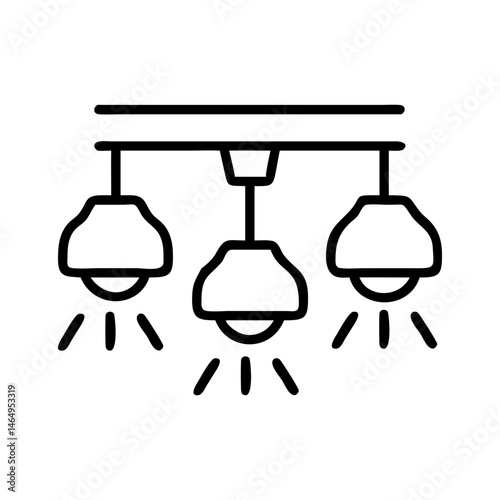 Modern Light Fixtures Icon for Interior Design