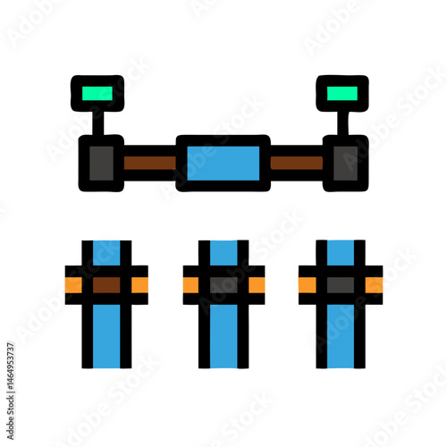 Colorful Irrigation Pipes Icon
