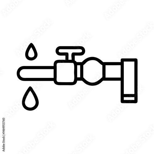 Line Art Irrigation Pipe Icon