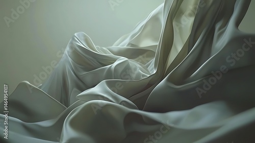 Obraz na płótnie Soft, white background with gentle, abstract textures in subtle curves, creating a minimalist aesthetic with a touch of elegance and fluidity w salonie