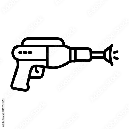 Motorized Sprayer Icon , Agricultural Spray Gun with Nozzle, Line Art Pest Control Equipment