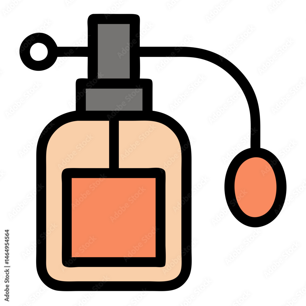 Colorful Perfume Atomizer Icon , Retro Fragrance Bottle with Spray Nozzle, Flat Style Colorful Perfume Atomizer Icon , Retro Fragrance Bottle with Spray Nozzle, Flat Style