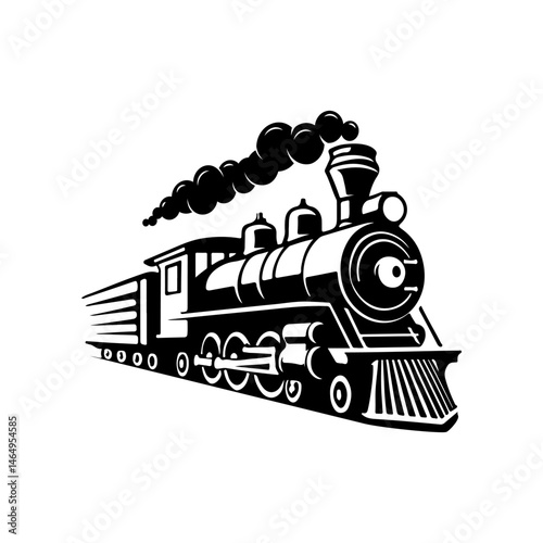 Vintage trains isolated on white background. Locomotive icon. Design element for label, brand mark, sign, poster. Vector illustration