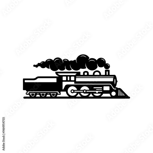 Vintage trains isolated on white background. Locomotive icon. Design element for label, brand mark, sign, poster. Vector illustration