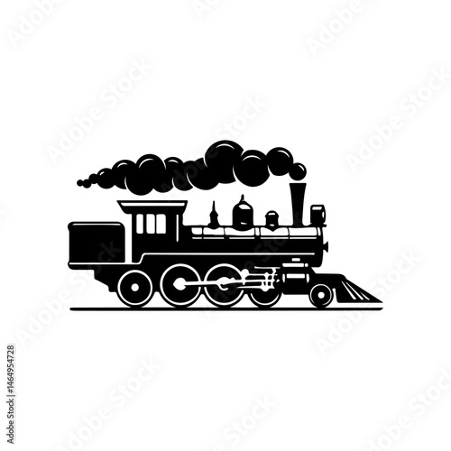 Vintage trains isolated on white background. Locomotive icon. Design element for label, brand mark, sign, poster. Vector illustration