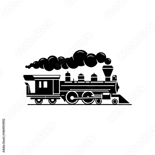 Vintage trains isolated on white background. Locomotive icon. Design element for label, brand mark, sign, poster. Vector illustration