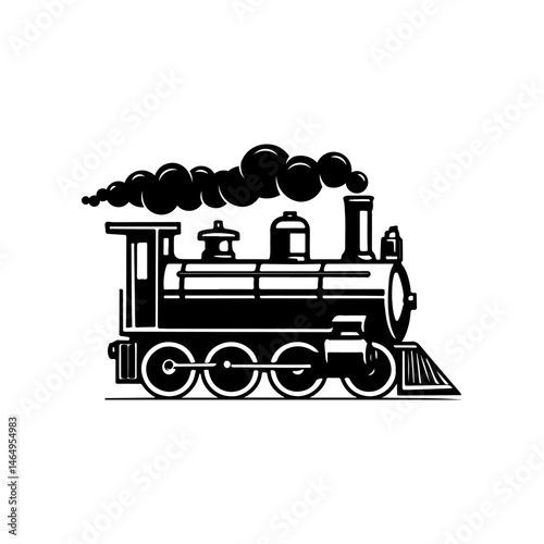 Vintage trains isolated on white background. Locomotive icon. Design element for label, brand mark, sign, poster. Vector illustration