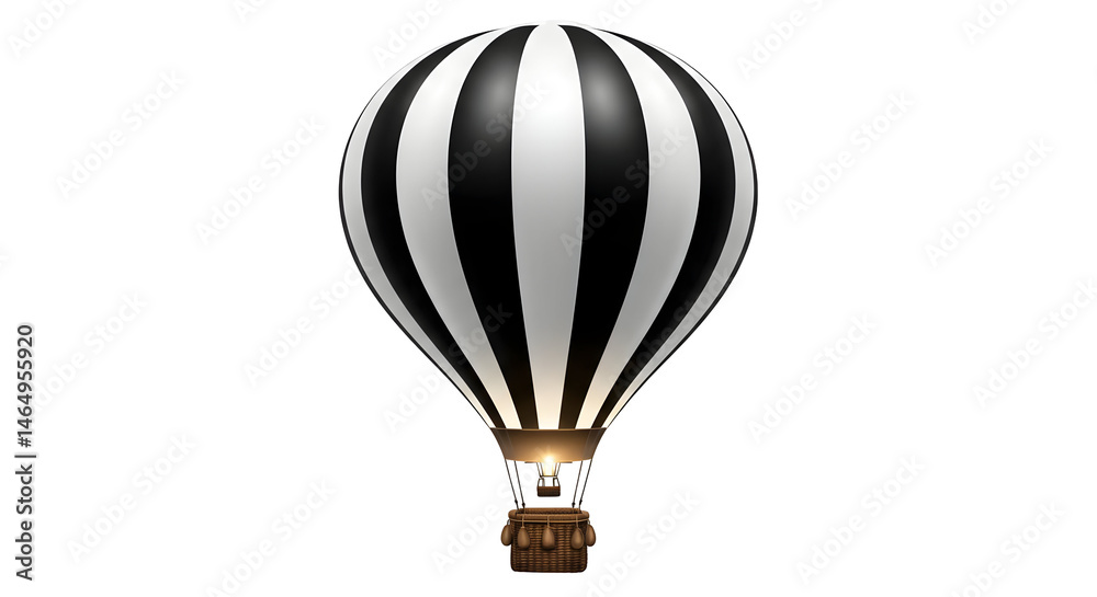 Obraz premium Black and white striped hot air balloon