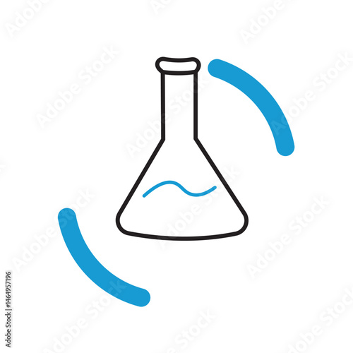 Chemistry flask icon shape. Vector