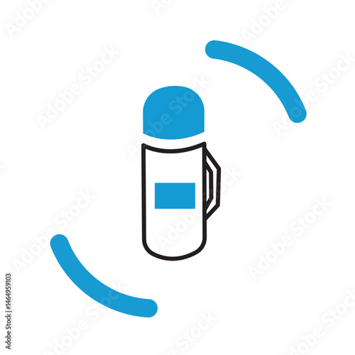 Thermos bottle outline icon. Vector