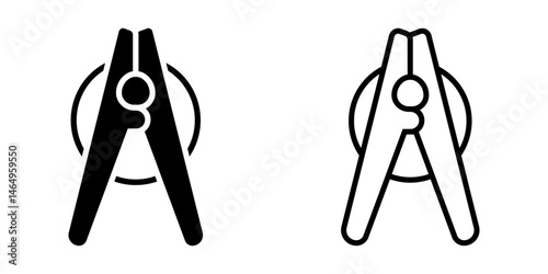 Clothes Pin icon set. Flat illustration of vector icon on white background