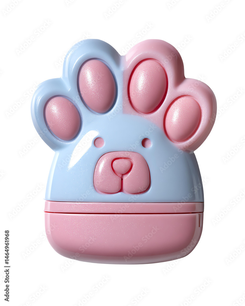 Fototapeta premium decorative container png cutout mockup dicut transparent Adorable pet-themed container shaped like a colorful paw print for dog lovers.