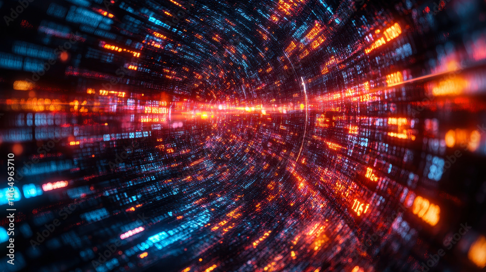 Evolution of Document Management Technologies Timeline with AI, Visual Representation, Data Stream, Futuristic Digital Interface, Historical Development in Document Systems