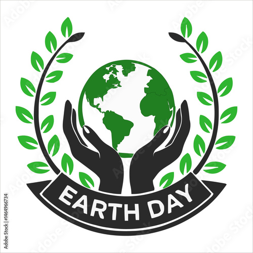 Hands holding a green globe, earth. Earth day concept. Earth day vector illustration for poster, banner,print,web. Saving the planet,environment. save the world concept