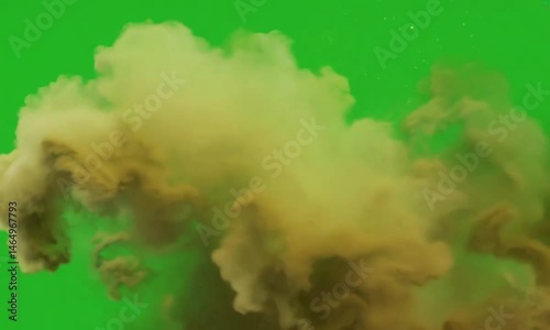 Powerful sand explosion on green screen background, Dramatic sand and dust explosion HD video