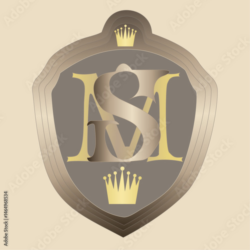 vector illustration M S logo design