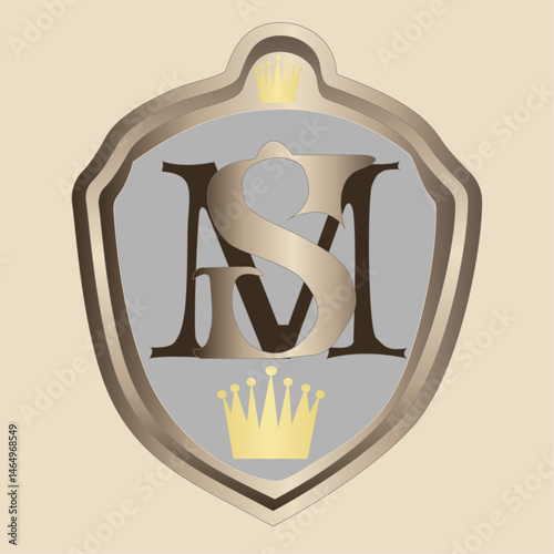 coat of arms logo design vector illustration