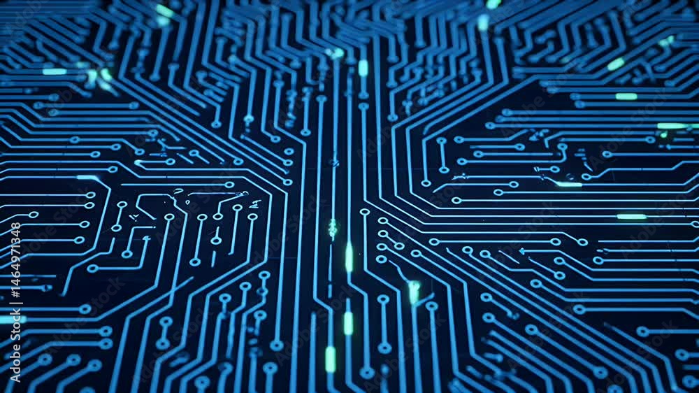 Detailed Blue Circuit Board Pattern Illustrating Electronic Technology and Digital Data Networks Detailed Blue Circuit Board Pattern Illustrating Electronic Technology and Digital Data Networks
