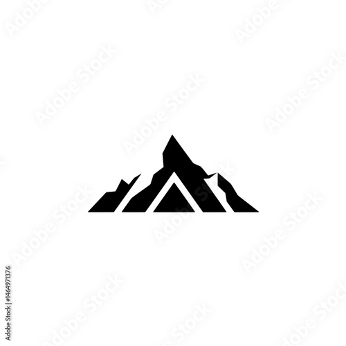 Tableau sur toile Majestic Peak Silhouette: A striking, minimalist silhouette captures the powerful essence of a mountain peak, evoking a sense of adventure and the indomitable spirit of nature