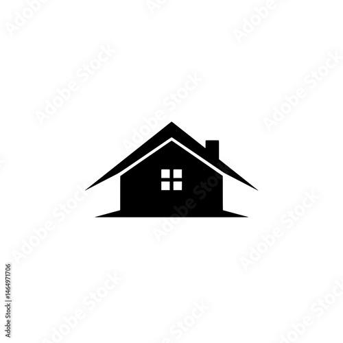 The silhouette of a home: A minimalistic black and white depiction of a classic house. This image encapsulates the core elements of home: shelter, comfort, and the feeling of belonging.