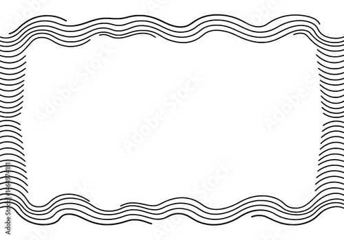Frame with Wavy Lines: Minimalist and modern rectangular frame with a textured border of wavy lines creating a clean, uncluttered look for versatile design use.